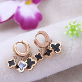 Stainless Steel Gold/Silver Plated Multi Clover Hoops Earring